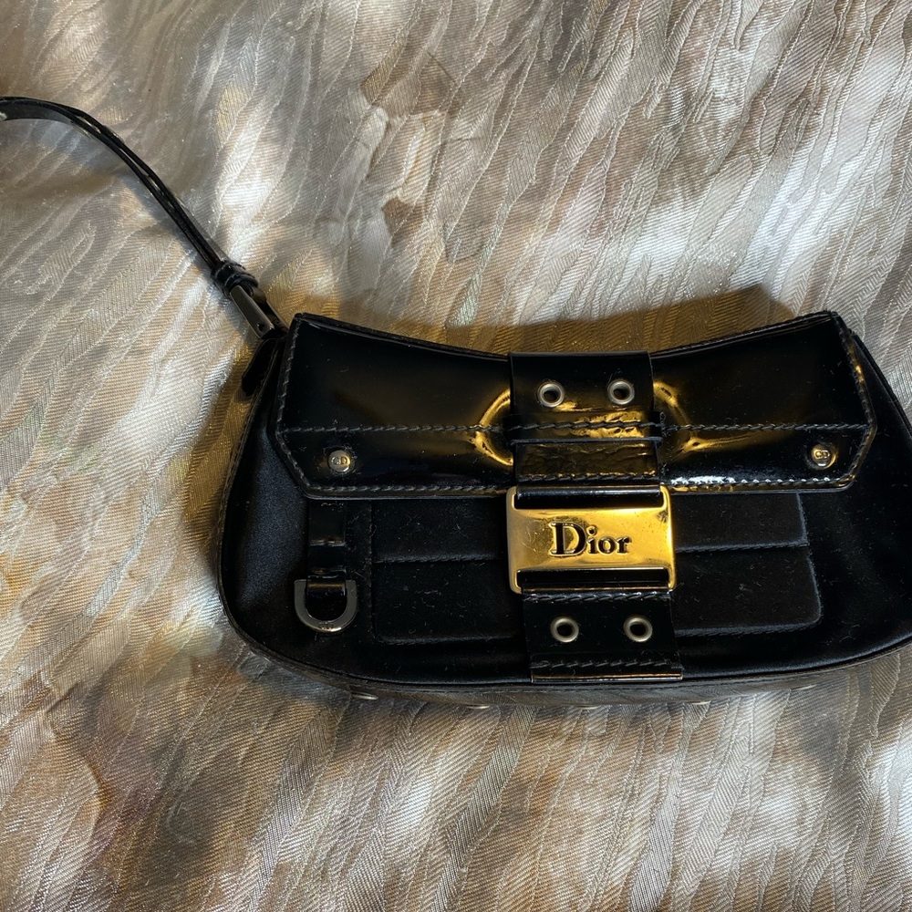 Dior black wristlet street chic